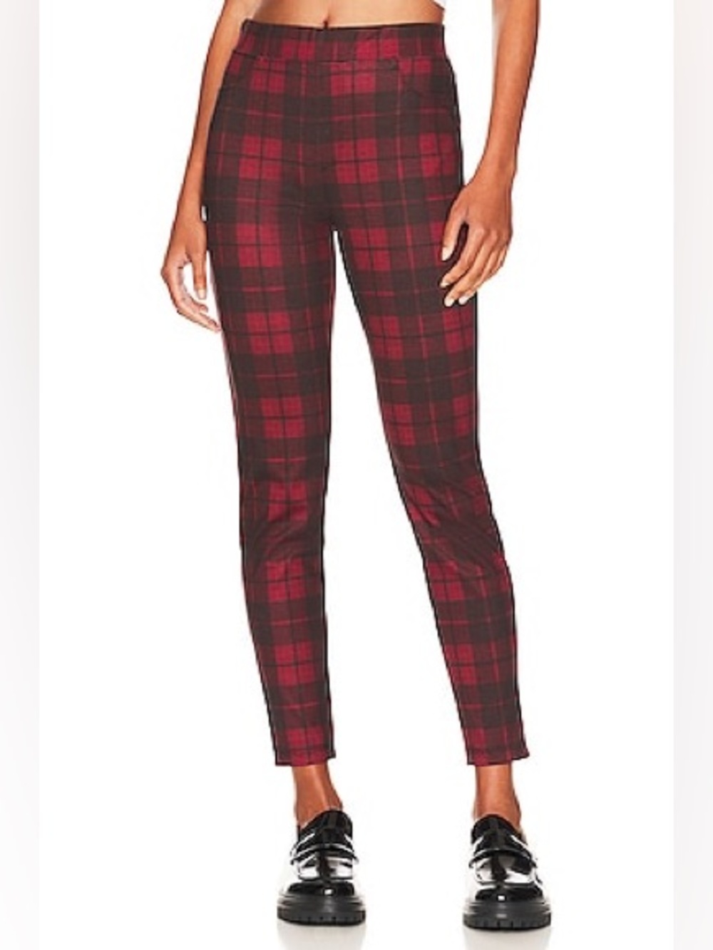 Sanctuary Red & Black Plaid Skinny Ankle Pants